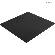 Brodzik z konglomeratu Oltens Bergytan 90x90cm - kwadratowy, RockSurface, czarny mat - 17101300